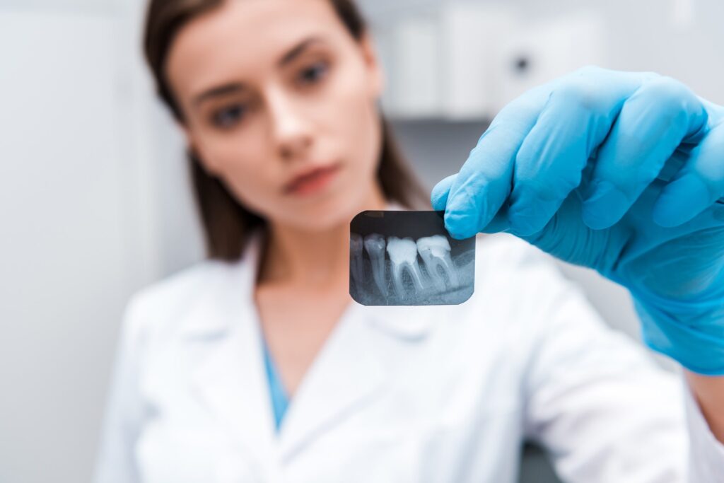 Dental patient receiving digital X-ray at Crescent Dental in Orlando