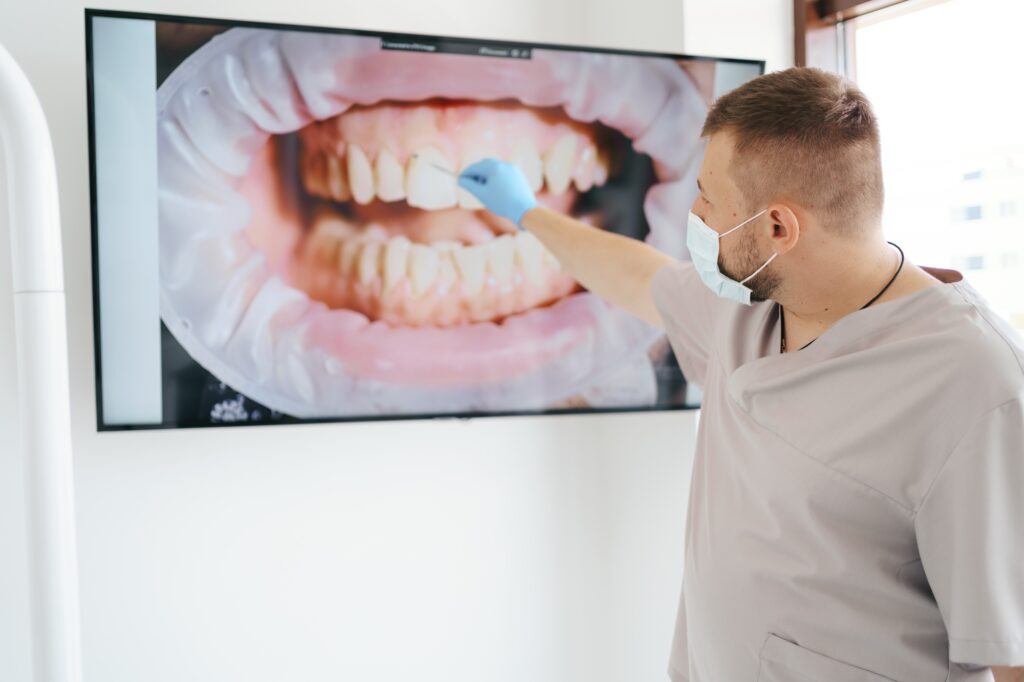 Patient receiving a routine dental checkup at Crescent Dental in Orlando
